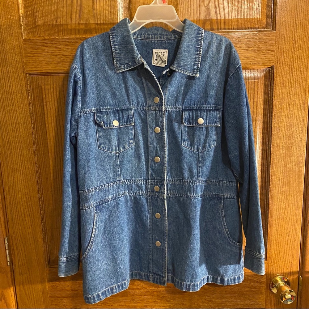 Field Gear Denim long sleeve jacket large casual Jean jacket large light wash